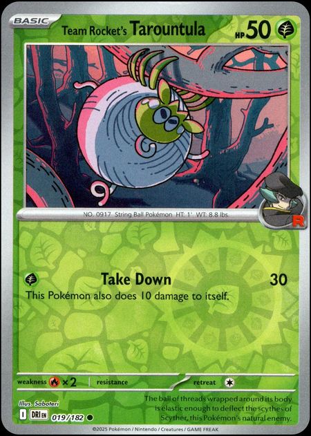 Team Rocket's Tarountula (DRI 019) Reverse Holo
