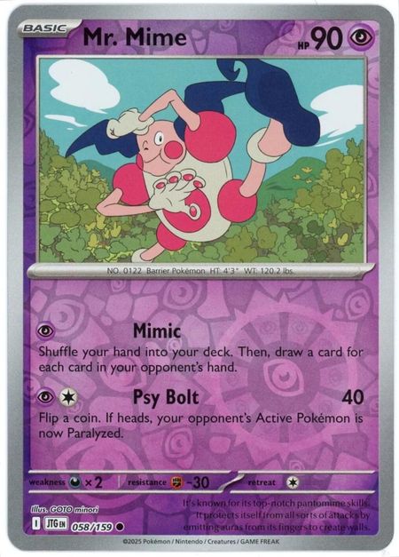 Mr. Mime (JTG 058) Reverse Holo