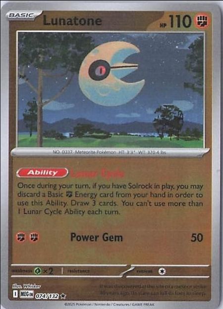 Lunatone (MEG 074) Reverse Holo