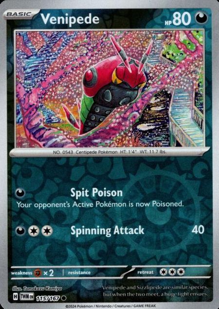 Venipede (TWM 115) Reverse Holo