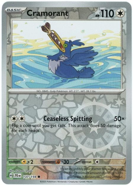 Cramorant (JTG 137) Reverse Holo