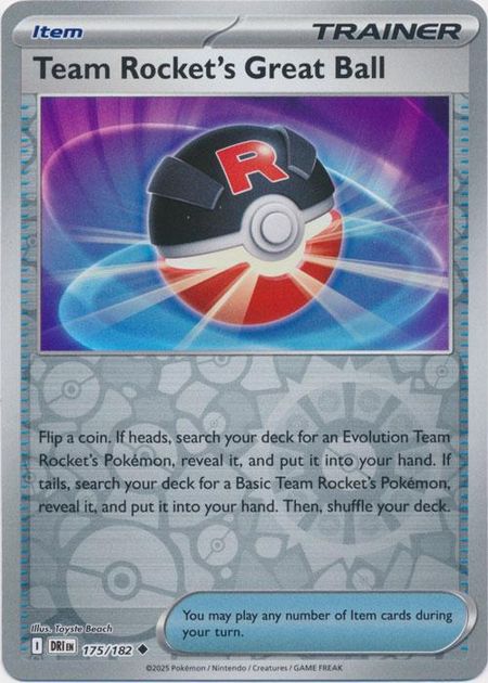 Team Rocket's Great Ball (DRI 175) Reverse Holo