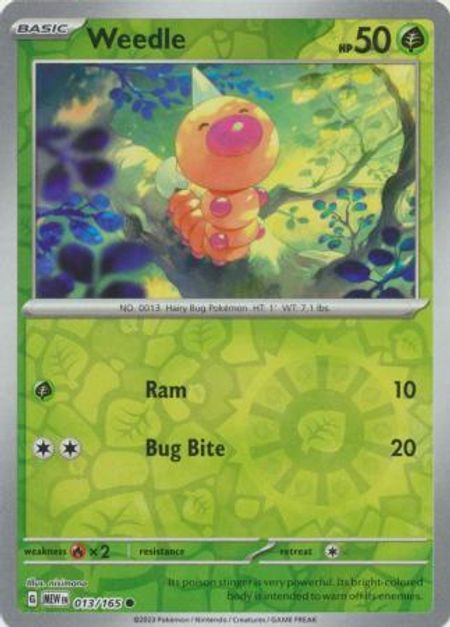 Weedle  (MEW 013) Reverse Holo