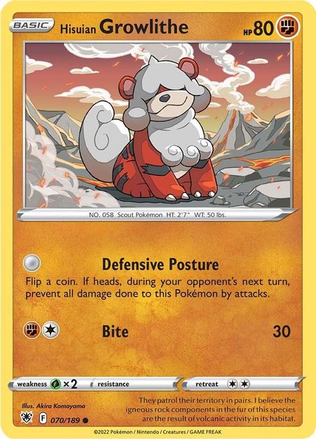 Hisuian Growlithe (ASR 070)