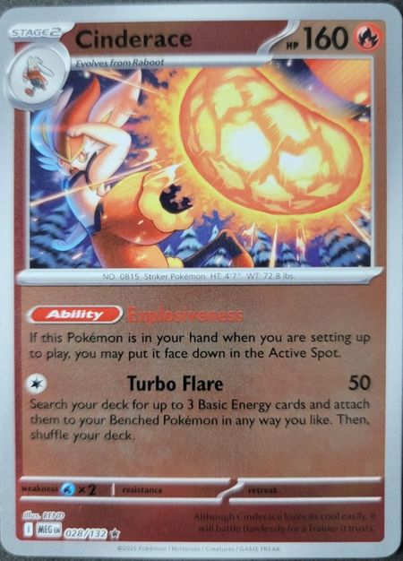 Cinderace (MEG 028) Reverse Holo