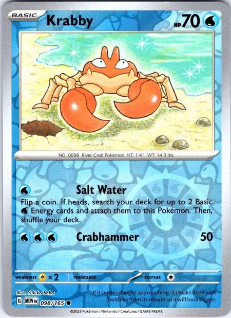 Krabby (MEW 098) Reverse Holo
