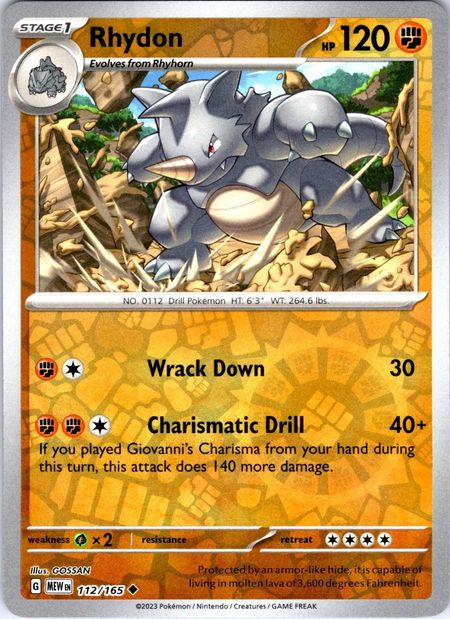 Rhydon (MEW 112) Reverse Holo