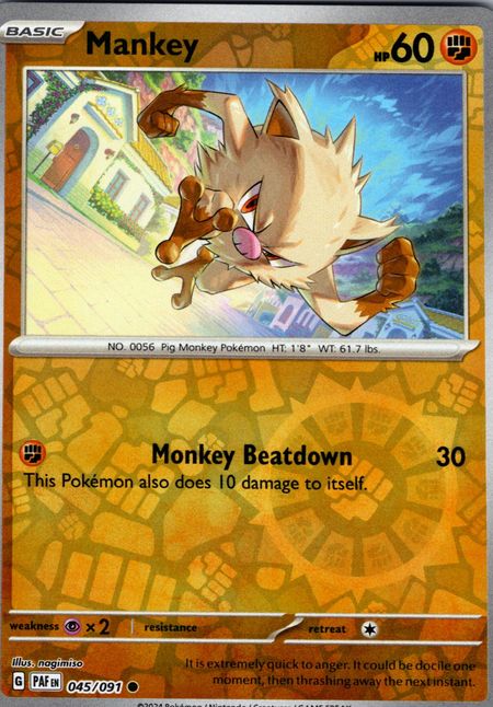 Mankey (PAF 045) Reverse Holo