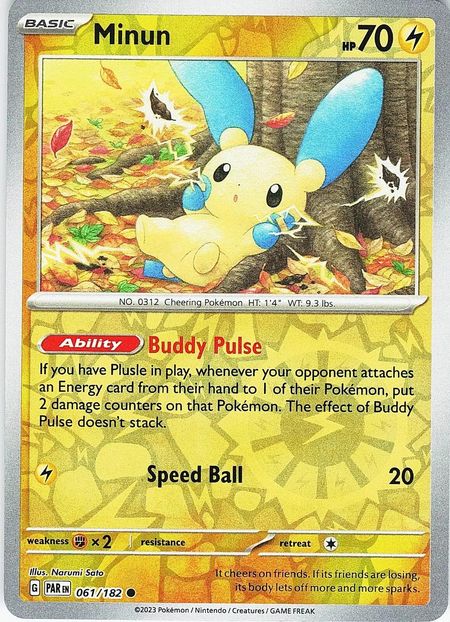 Minun (PAR 061) Reverse Holo